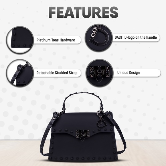 MEDIUM black cute studded purse - Picture 5 of 10